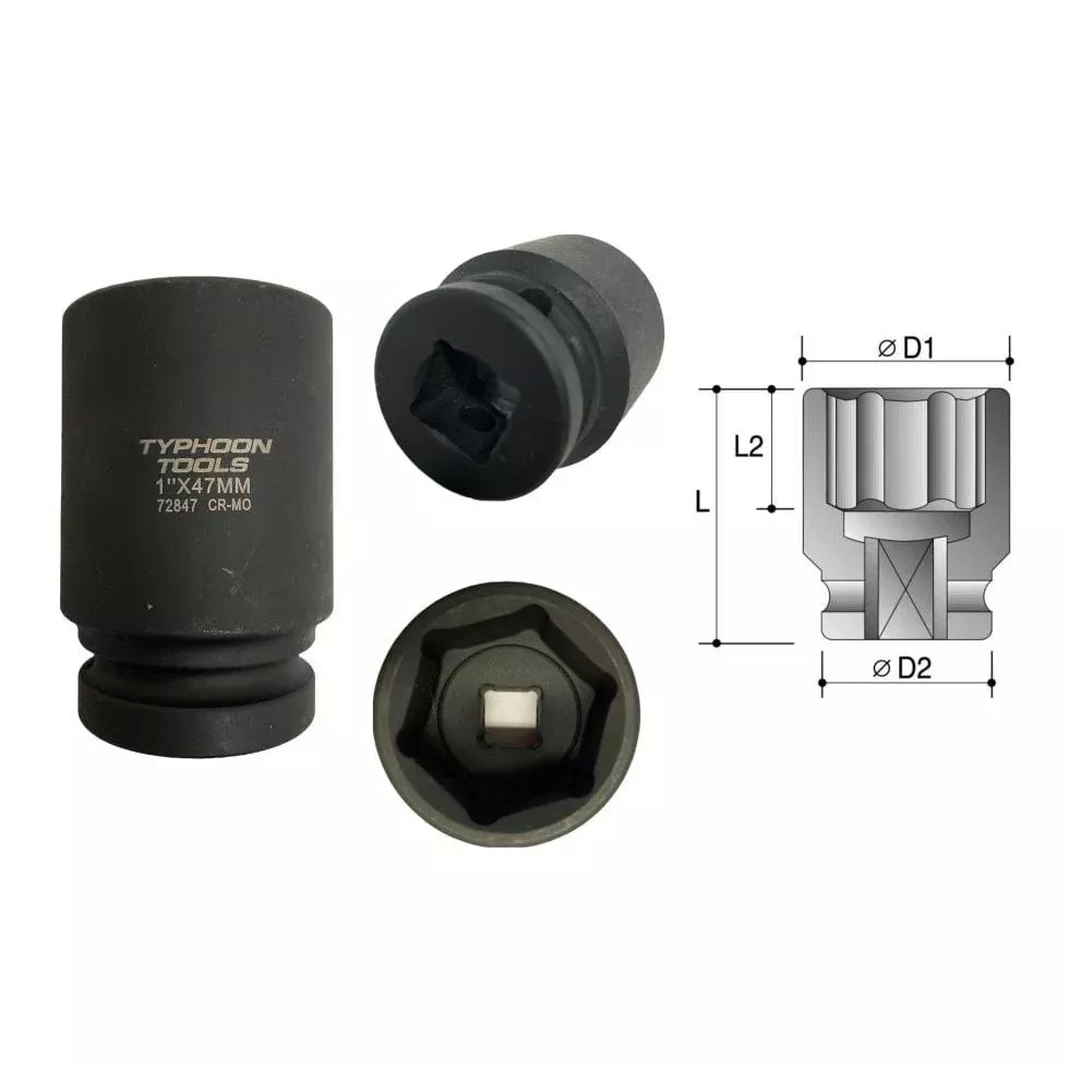1" DR. x 20mm Deep Impact Socket. Cr Mo | 728 | Pro Socket Range