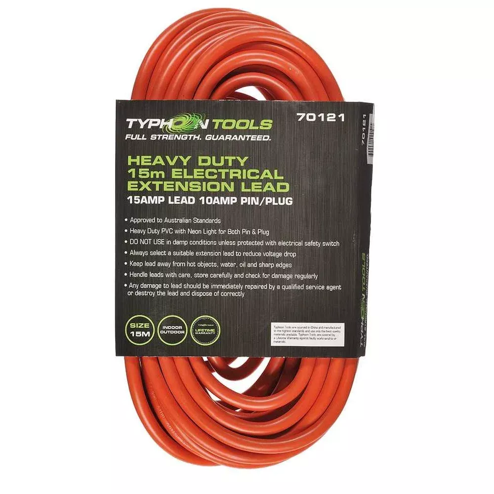 15m Extension Lead 15A Lead. 10A Plug | 7 | Typhoon | 70121