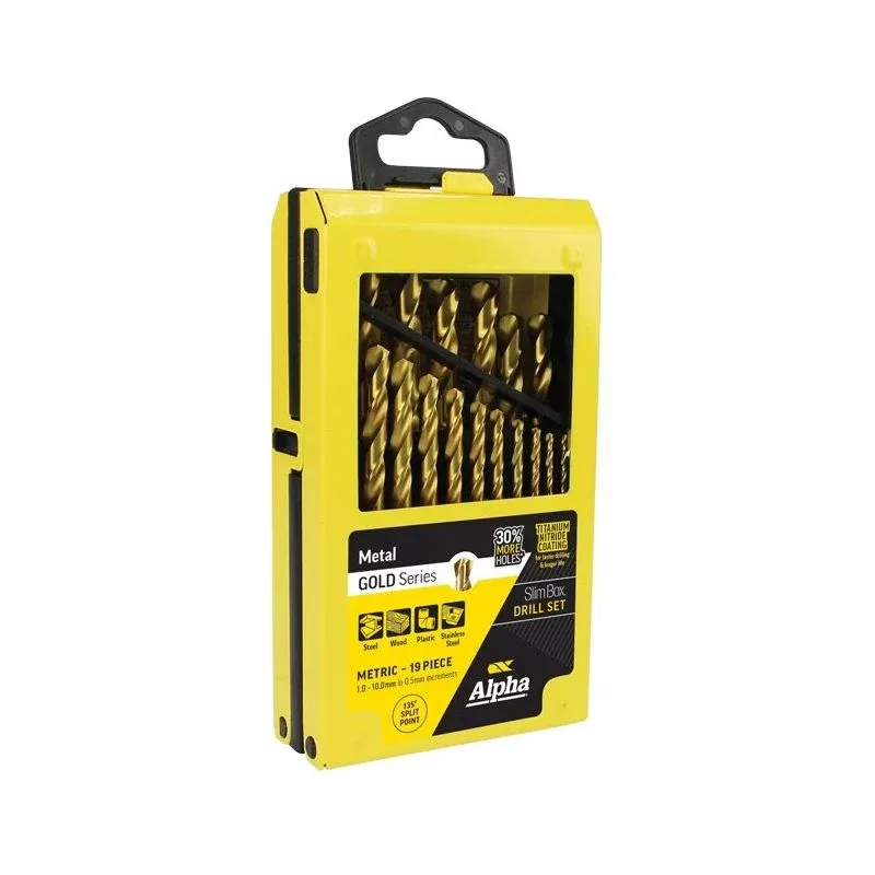 19 Pc Slimbox Metric Drill Set | Alpha
