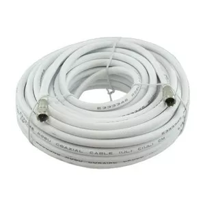 50' RG6 White Coaxial Cable