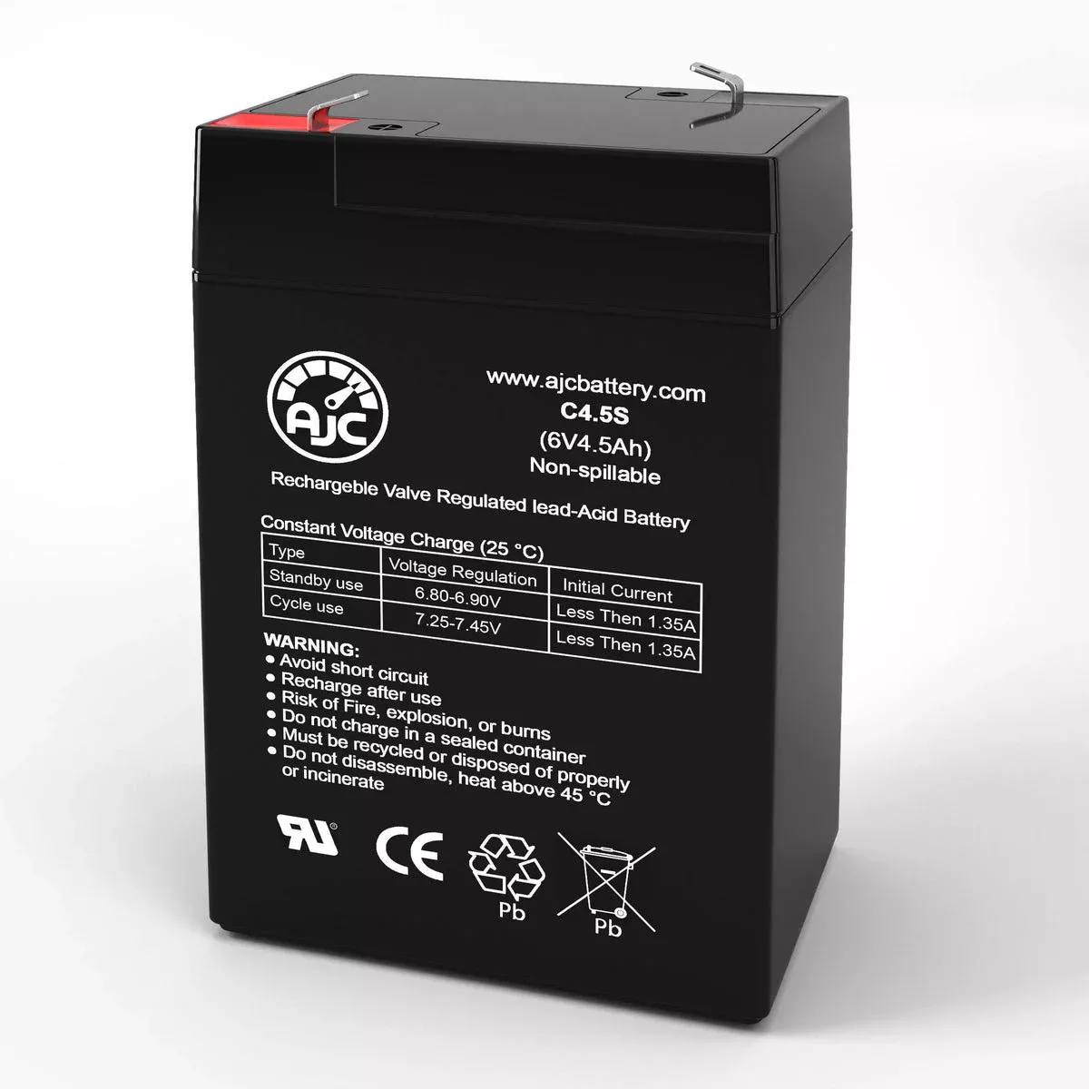 AJC Battery Compatible with Edwards 1601 6V 4.5Ah Emergency Light Battery