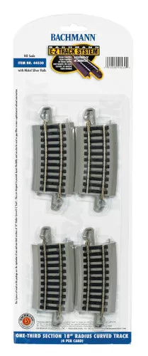 Bachmann 44530 EZ-Track One-Third Section 18" Radius Curved Track (4) HO Scale