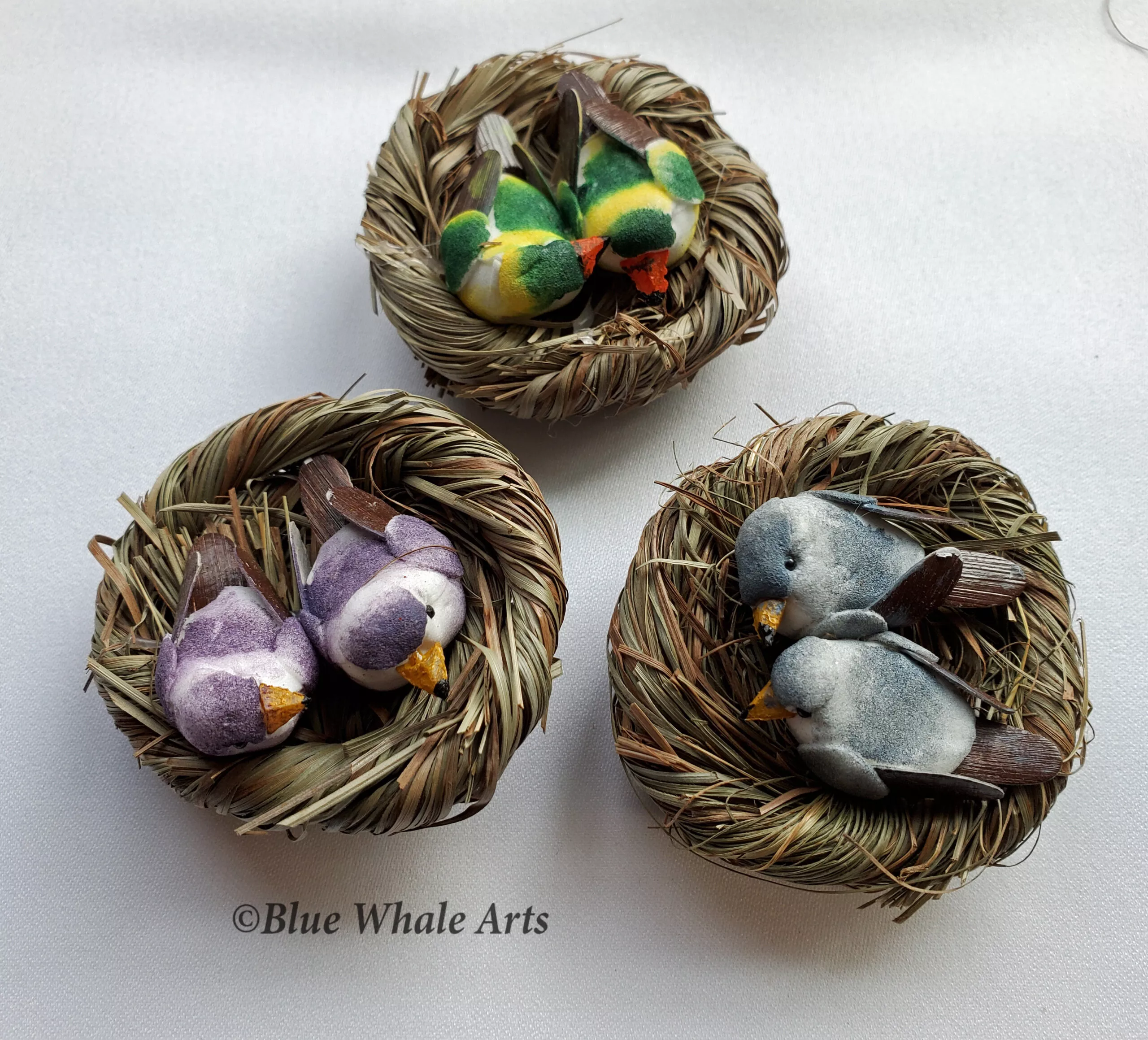 Birds with Nest Mushroom Bird – set of 3 Nest