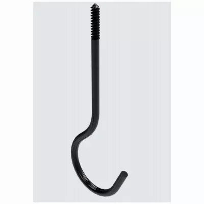 Ceiling Hook, Black, 25-Lb. Load, 6 In.