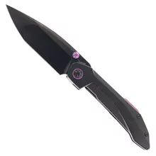 (Chipped Tip) Open Box/Returned Ketuo Folding Knife Stabitha Titanium/Purple Accents Handle M390 Drop Point Plain Edge DLC FinishFolding Knife Titanium/Purple Accents Handle M390 Drop Point Plain Edge DLC Finish