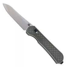 (Chipped Tip) Open Box/Returned Piratech Kraki Lite Folding Knife Green G10 Handle S30V Drop Point Plain Edge Satin Finish