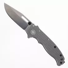 (Custom Black Hardware) Demko AD20.5 Folding Knife Textured Titanium Handle 3V Blade Steel Clip Point