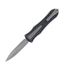 (From Collection) Hawk, Grant & Gavin Deadlock Model C 2022 OTF Automatic Knife Black Aluminum & Carbon Fiber 20CV Blade