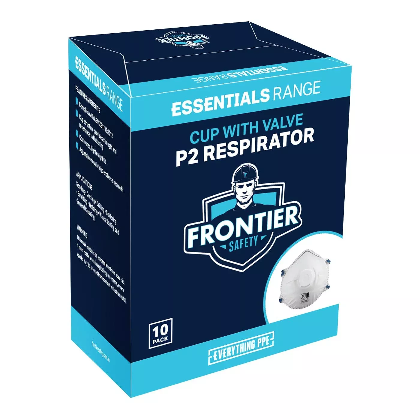 Frontier P2 Cup Respirator with Valve - Box of 10 FRP2CV