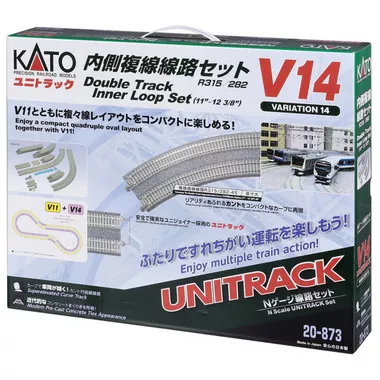 Kato 20-873 - V14 Double Track Inner Loop Set - Concrete Ties N Scale