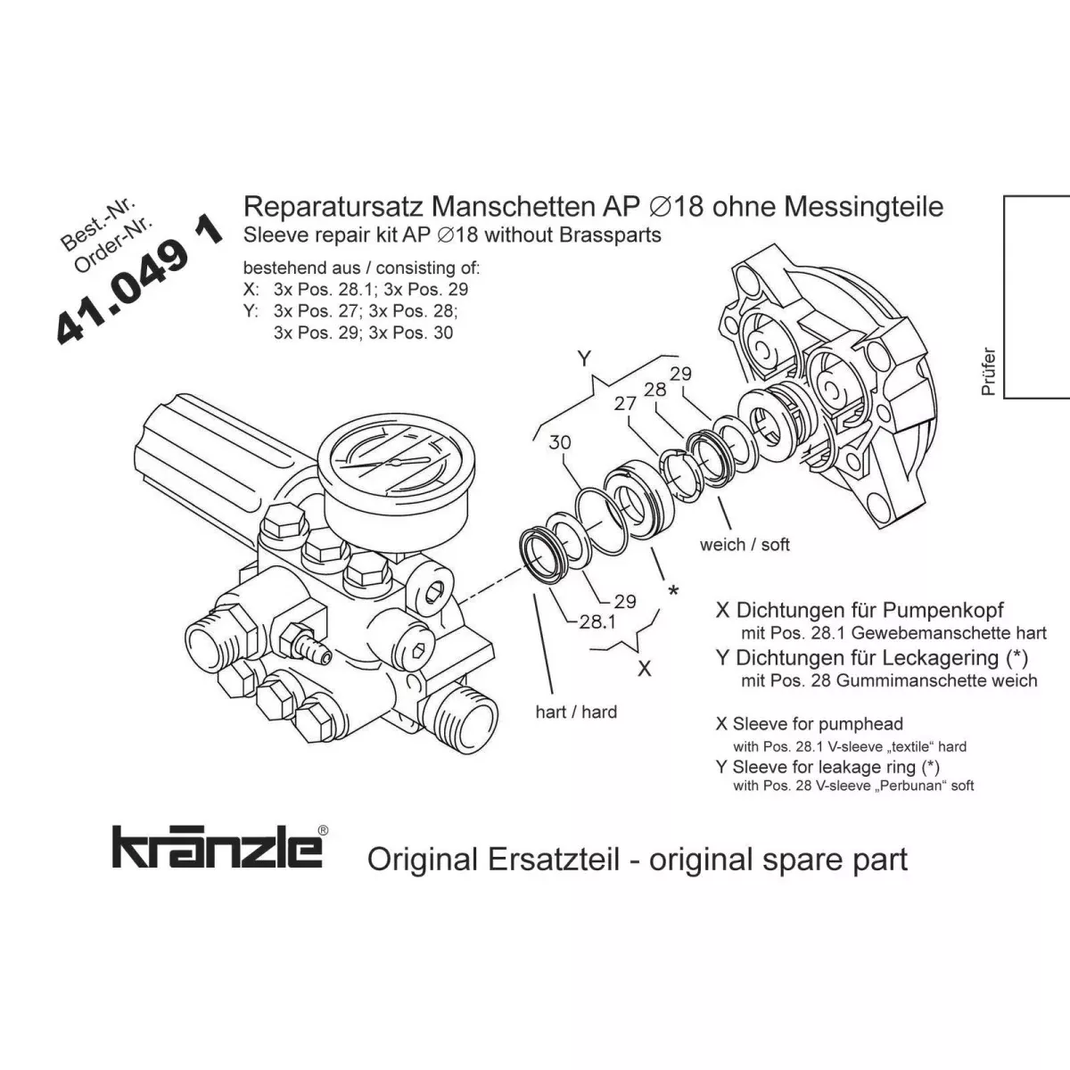 Kranzle Water Seal Kit 18mm | Powerblast