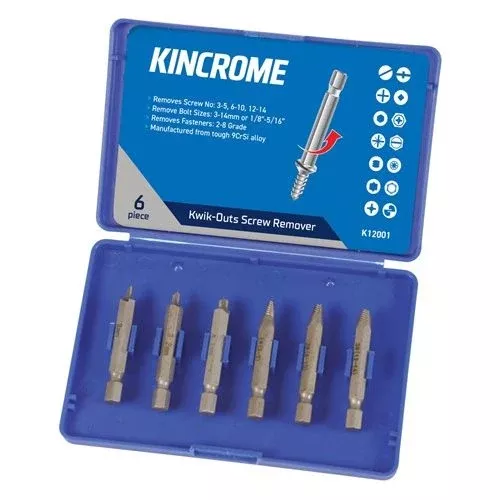 Kwik-Outs Damaged Screw & Bolt Remover 6 Piec | Kincrome -...