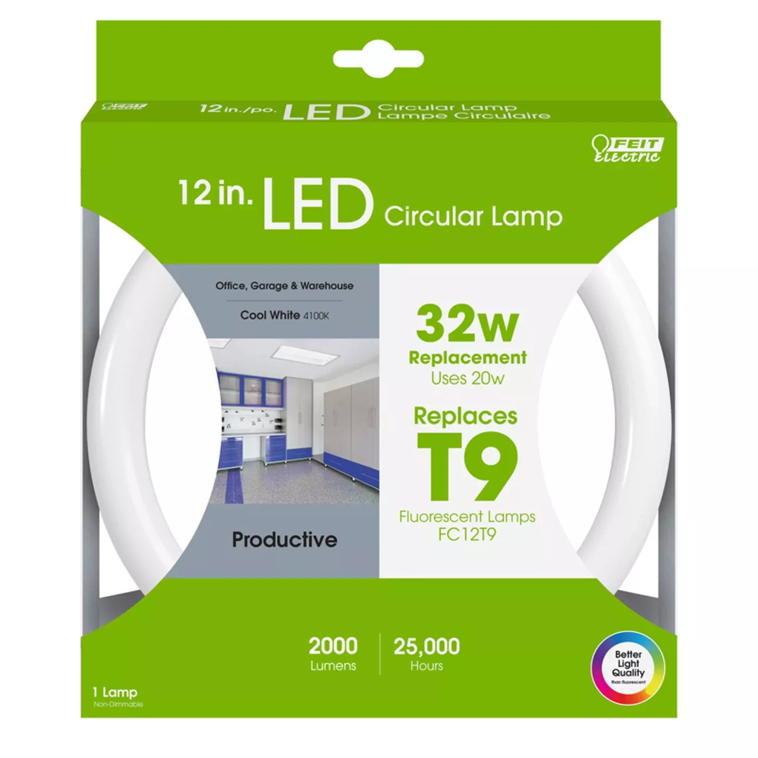 Led Circular Lamp, Cool White, 12-in., 20-watts