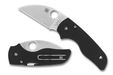 (Mark on Blade) Open Box/Returned Spyderco Lil' Native Folding Knife Black G10 Handle S30V Plain Edge 230GPWC