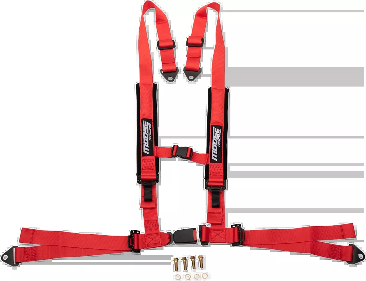 MOOSE UTILITY Seat Harness - 4 Point - 2x2 - Red 100-4403-PU