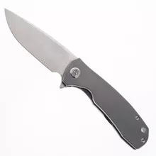 (No Box) Maxace Balance 2021 Flipper Folding Knife Gray Titanium Handle M390 Drop Point Plain Edge MBL101