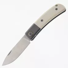 (No Box) Maxace Beetle-S Slip Joint Folding Knife Titanium/Bone Inlay Handle M390 Plain Edge MBTS01