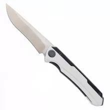 (No Box) Maxace Kestrel Folding Knife Black Aluminum and white G10 Handle M398 Blade MM42-1-A
