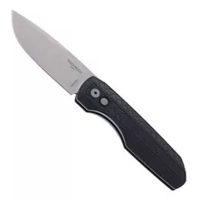 (Off Centered) Open Box/Returned Pro-Tech Vero Synapse 2 Automatic Knife Black Herringbone Aluminum Stonewashed MagnaMax VERO2105-MM