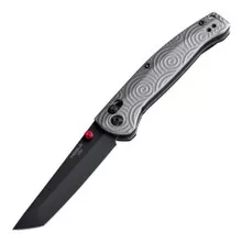 (Open Box) Returned Hogue Mysto Manual Folder Axis Lock Pocket Knife Titanium Handle Magnacut Steel Blade Black Tanto 24490-LIM