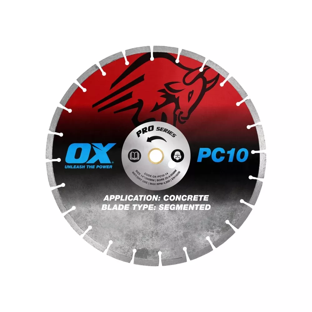 OX Tools - Pro PC10 Segmented Diamond Blade - 14"/350mm | OX-PC10-14