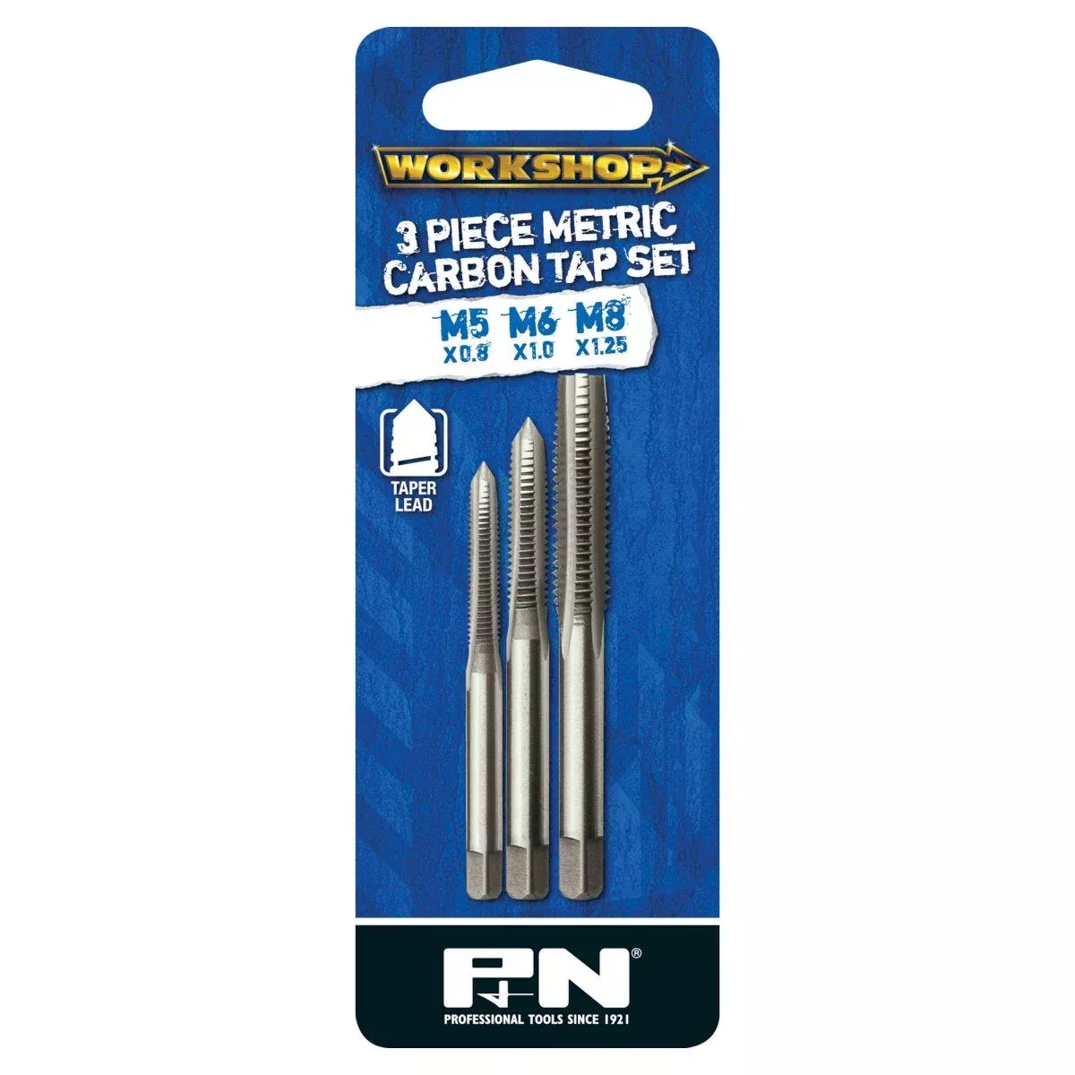 PandN M5, M6 and M8 Metric Hand Tap Set (3-Piece) | Workshop
