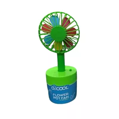 Personal Flowerpot Fan/Nightlight, Battery/USB Powered