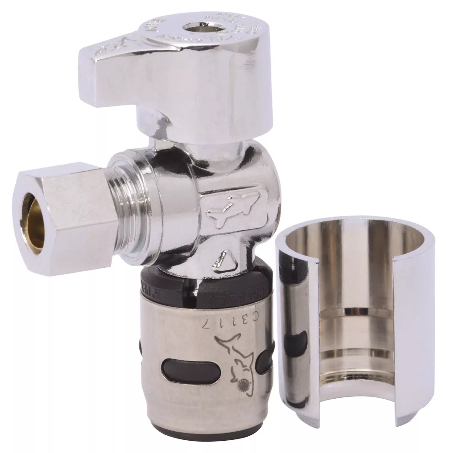 Pex Evo Angle Stop Valve, Lead-free Chrome, 1/2 X 3/8 In.