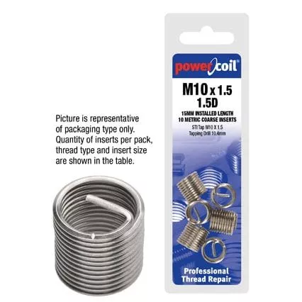 Powercoil - 3/4" x 10 x 1.5D UNC 5 Pack Wire Thread Inserts | 3532-3/4X1.5DP