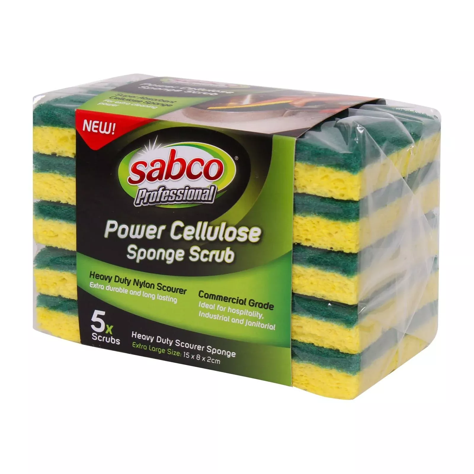 Professional Cellulose Sponge Scour Hd 5 Pk | Sabco