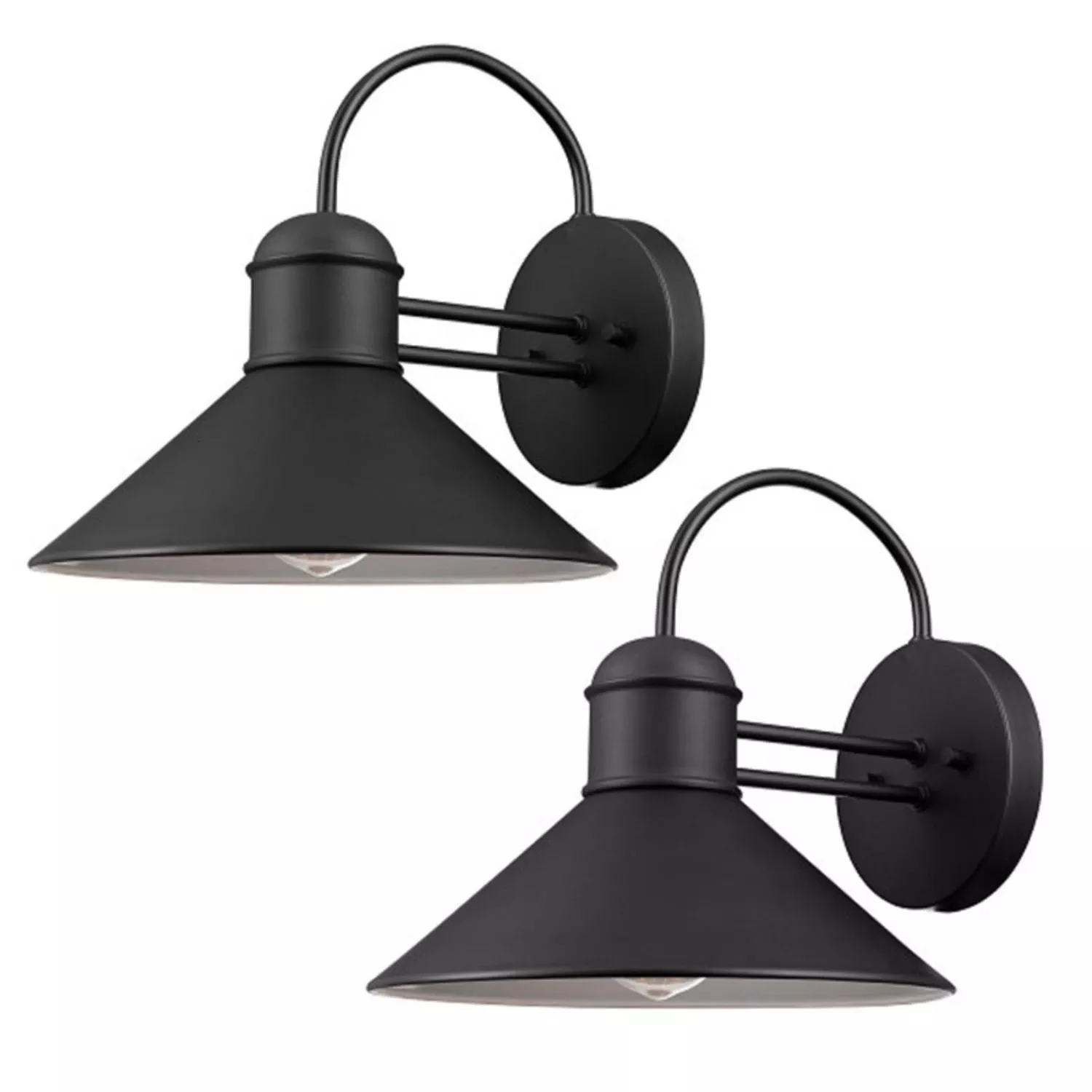 Sebastien Collection Outdoor Wall Lantern, Matte Black, 2-pk.