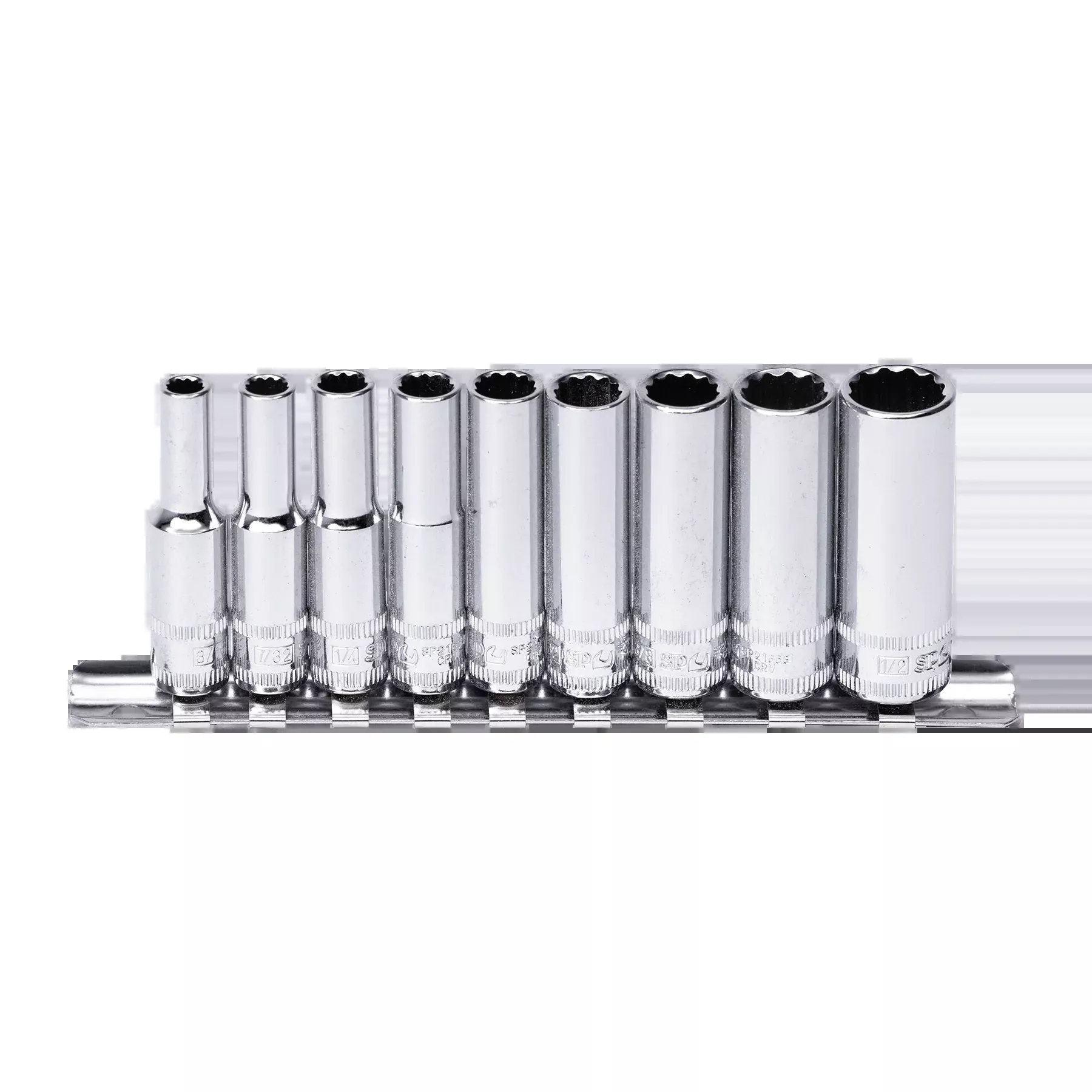 Socket Rail - 1/4Dr 12Pt 9pc SAE Deep | SP201 | SP Tools Sockets...