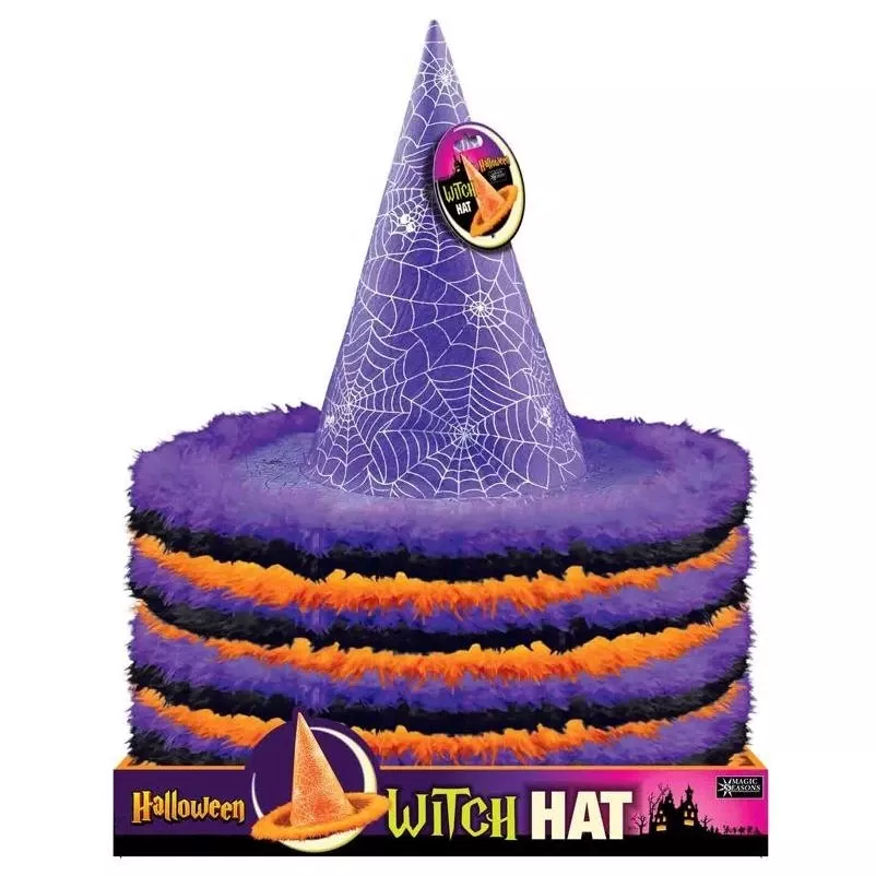 Spooky Spiderweb Witch Hat – Halloween Costume Accessory (1 Piece)