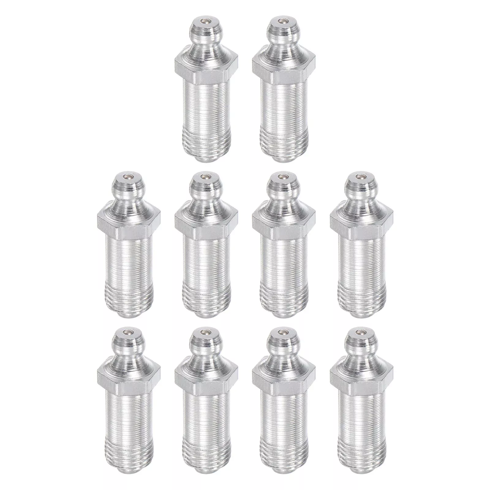 Steel Straight Hydraulic Grease Fitting G1/8 Thread 11mm Width, 10Pcs