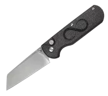 (Stiff Detent) Open Box/Returned Returned Straight Line Rox Folding Knife Brown Burlap Micarta Handle M390 Plain Edge Stonewash Finish RX-BB