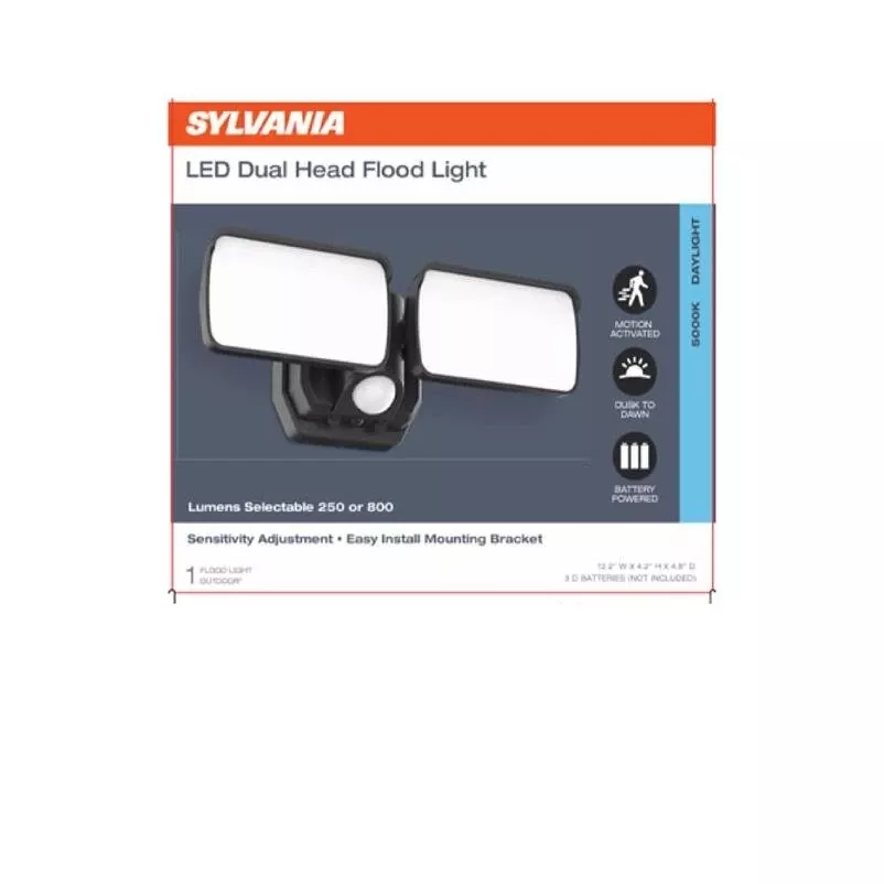 Sylvania Battery‑Powered Motion‑Detect LED Floodlight – White