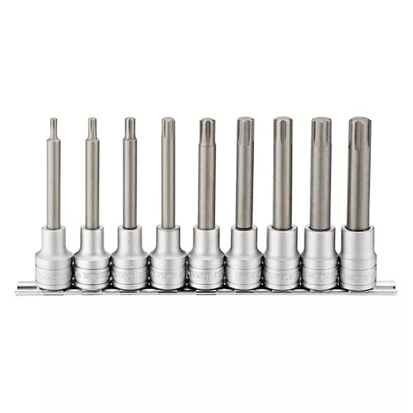Teng 9Pce 1/2" DR. Long Ribe Bit Socket Set - | ITM - Industrial Shed