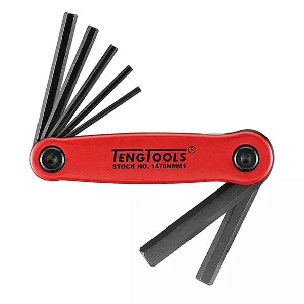 Teng Folding Metric HEX Key Set - 7Pce - 2.5m - Trade Quality | ITM