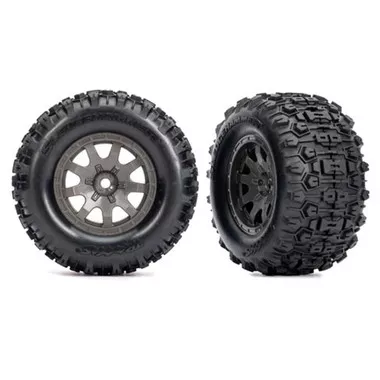 Traxxas 10771-GRAY Sledgehammer Front Tires w/ Gray Wheels (2) for Mini Maxx