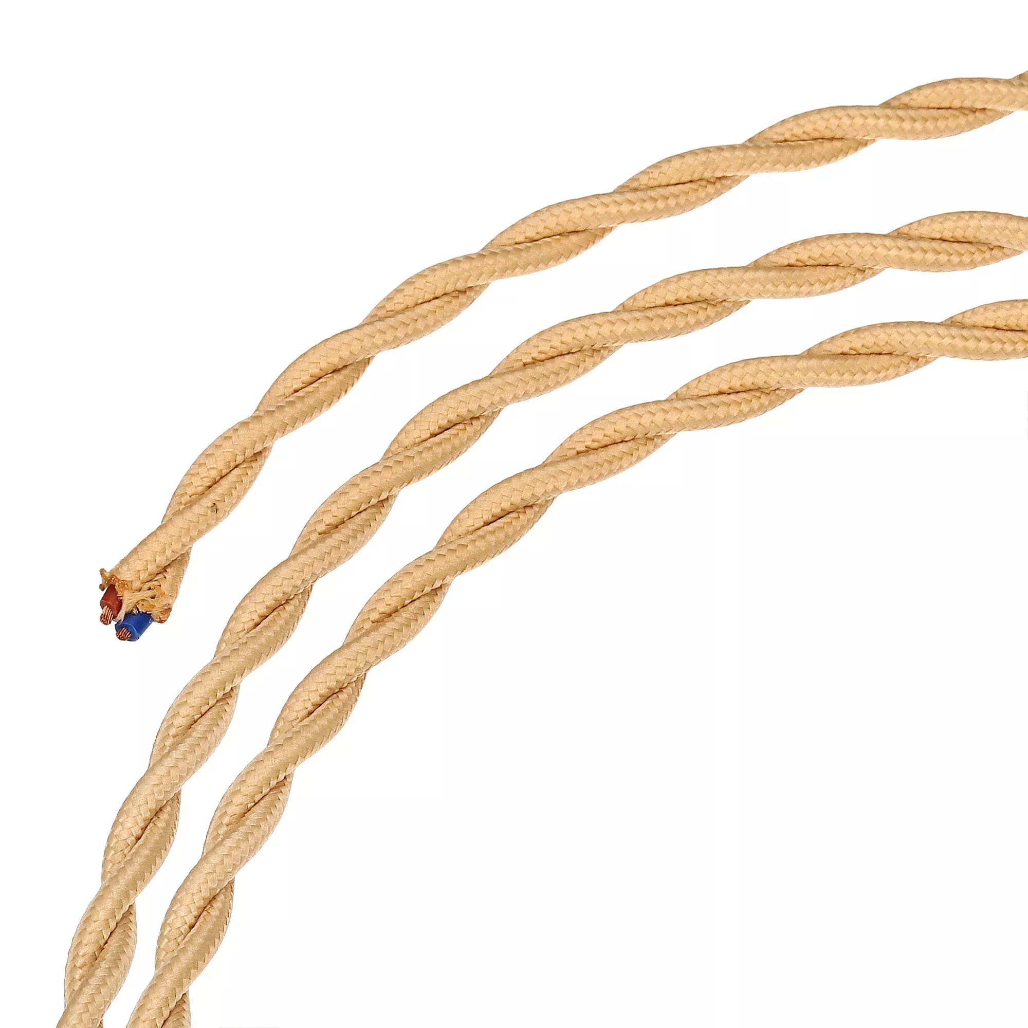 Twisted Cloth Covered Wire 2 Core 18AWG 5m/16.4ft,Electrical Cable,Flaxen