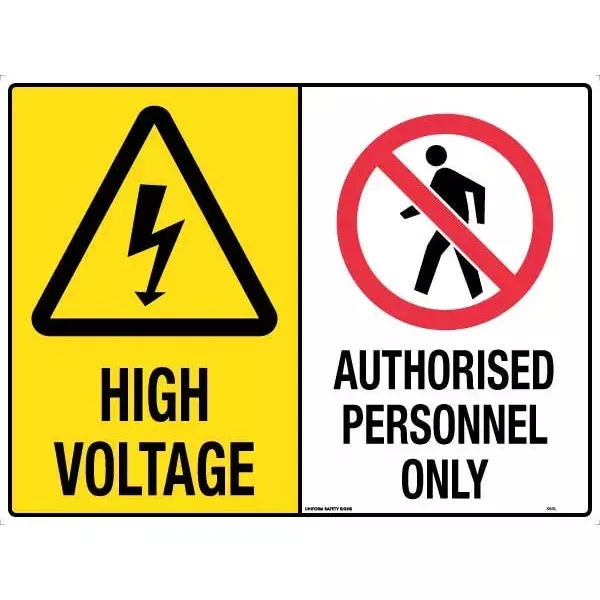 Uniform Safety Signs Multi Sign - High Voltage/Authorised 383LP