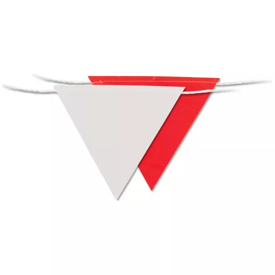 Uniform Safety Signs Red & White Bunting Flags (30m Roll) BF030RW
