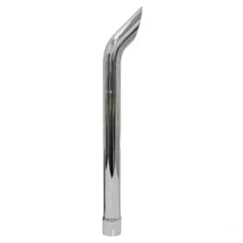 Universal Chrome Exhaust Stack Curved 38" ID 3 1/8" Slotted