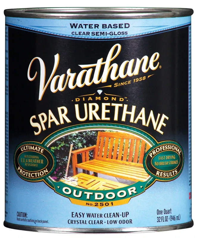 Varathane Semi-Gloss Clear Water-Based Spar Urethane 1 qt.