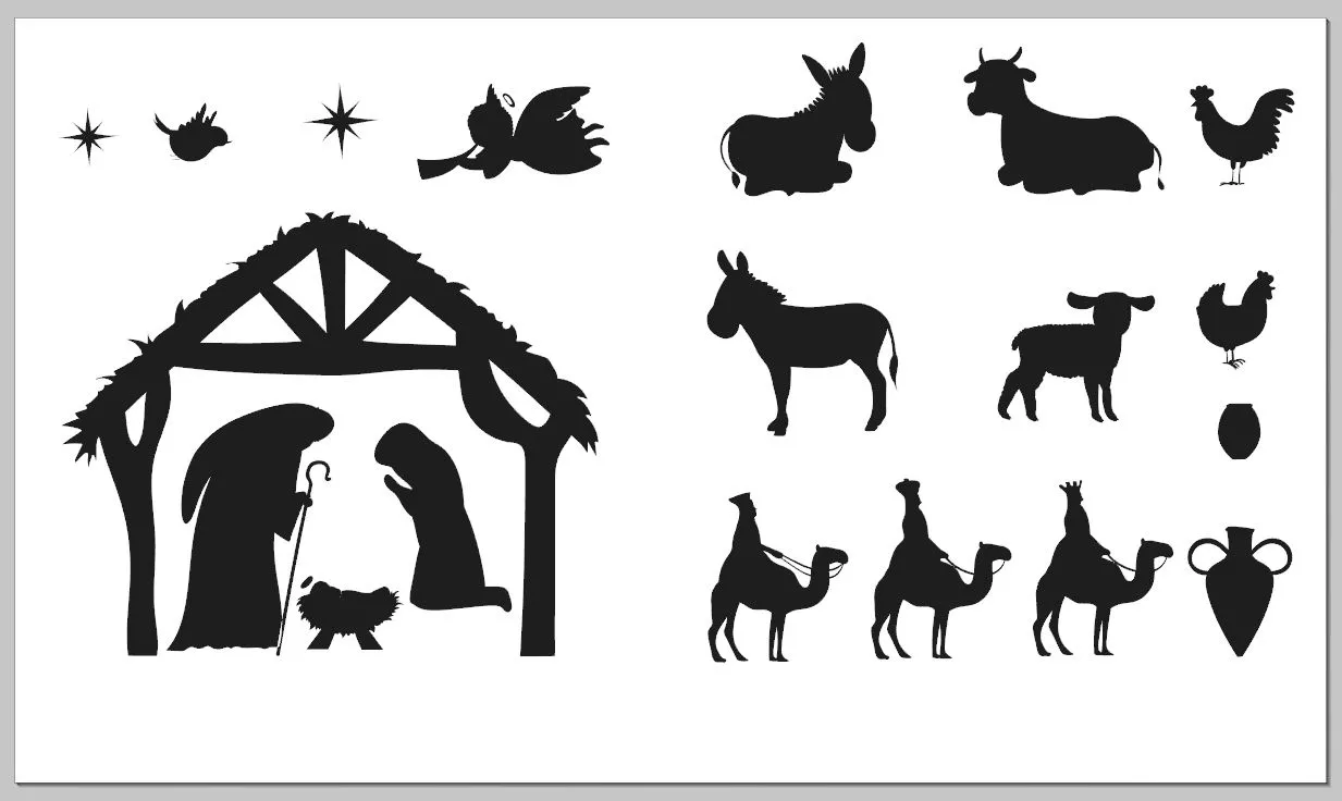 Vinyl Nativity Scene Large