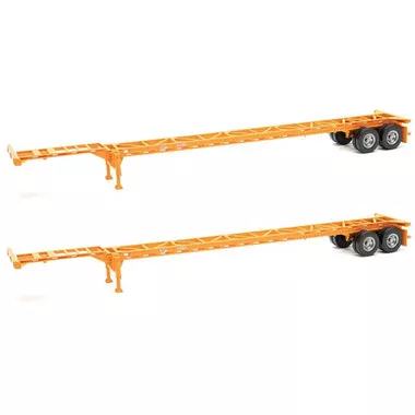 Walthers 949-4602 53' Container Chassis (2-Pack) Orange HO Scale