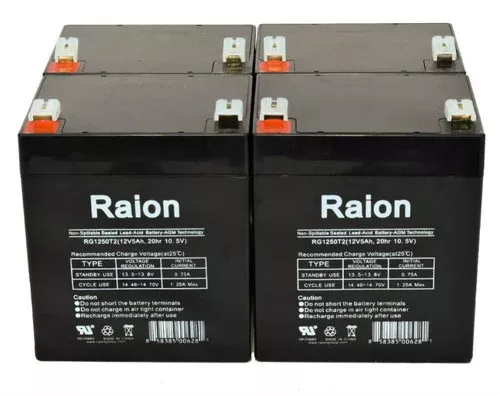 Wangpin 6FM5D F1 12V 5Ah Replacement Battery (4 Pack)