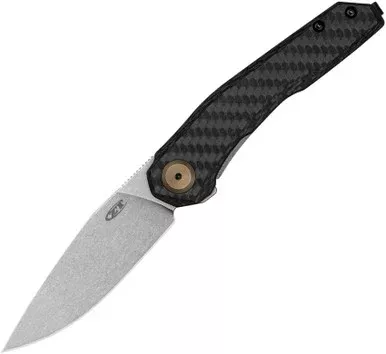 Zero Tolerance 0545 Flipper Knife - 3.2" CPM-MagnaCut Stonewashed Drop Point Blade, Carbon Fiber and Titanium Handles, Frame Lock