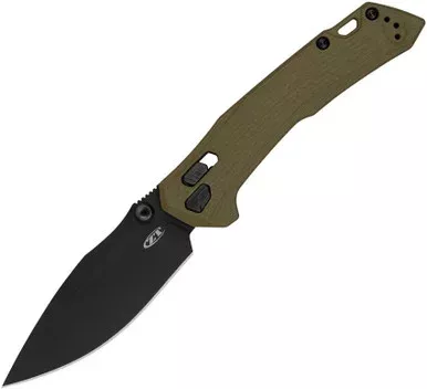 Zero Tolerance Model 0203 DuraLock Folding Knife - 4" CPM-M4 Black PVD Drop Point Blade, OD Green G10 Handles