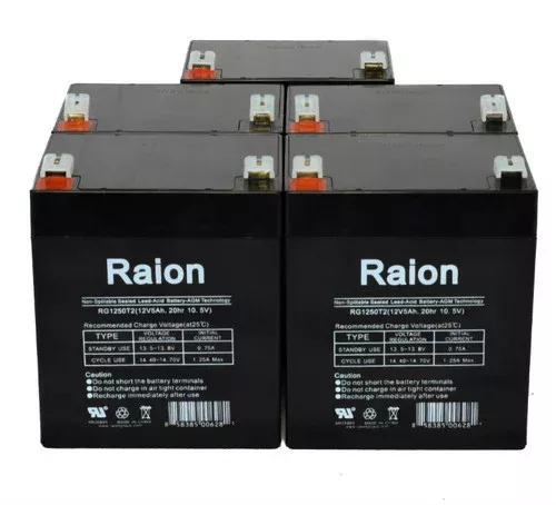 Zeus Battery PC4.2-12 12V 5Ah Replacement Battery (5 Pack)